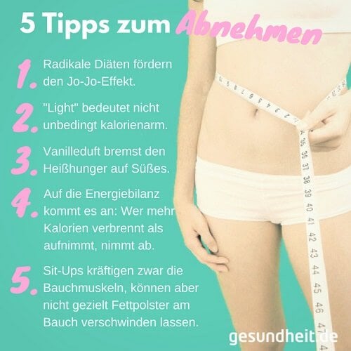 5 Tipps zum Abnehmen (Infografik)